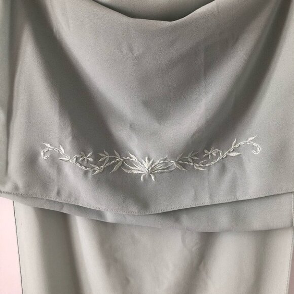 VINTAGE Karen Miller Sage Green Beaded Gown with Shawl  Size 8 - Picture 11 of 13